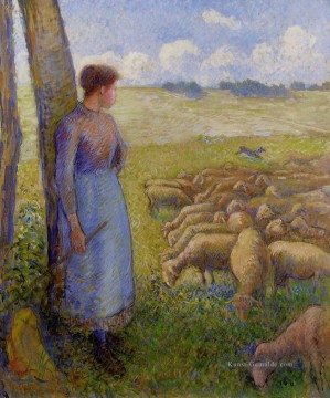 Schäferess und Schaf 1887 Camille Pissarro Ölgemälde